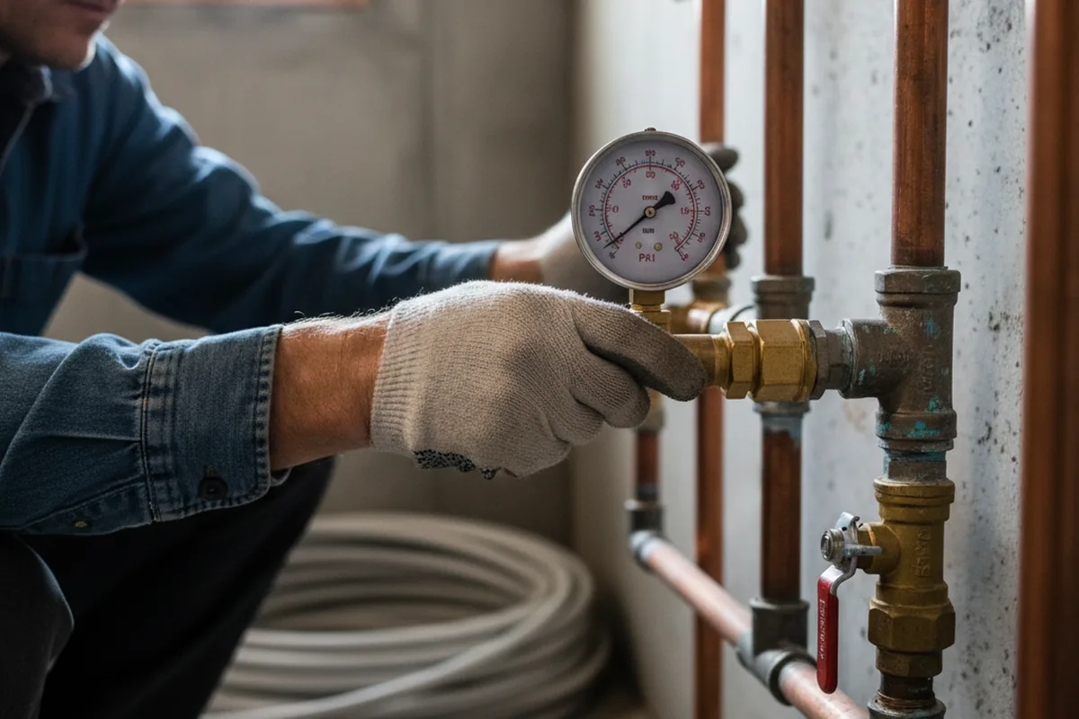 Pressure testing a repaired line during Water Line Repair in Palos Hills